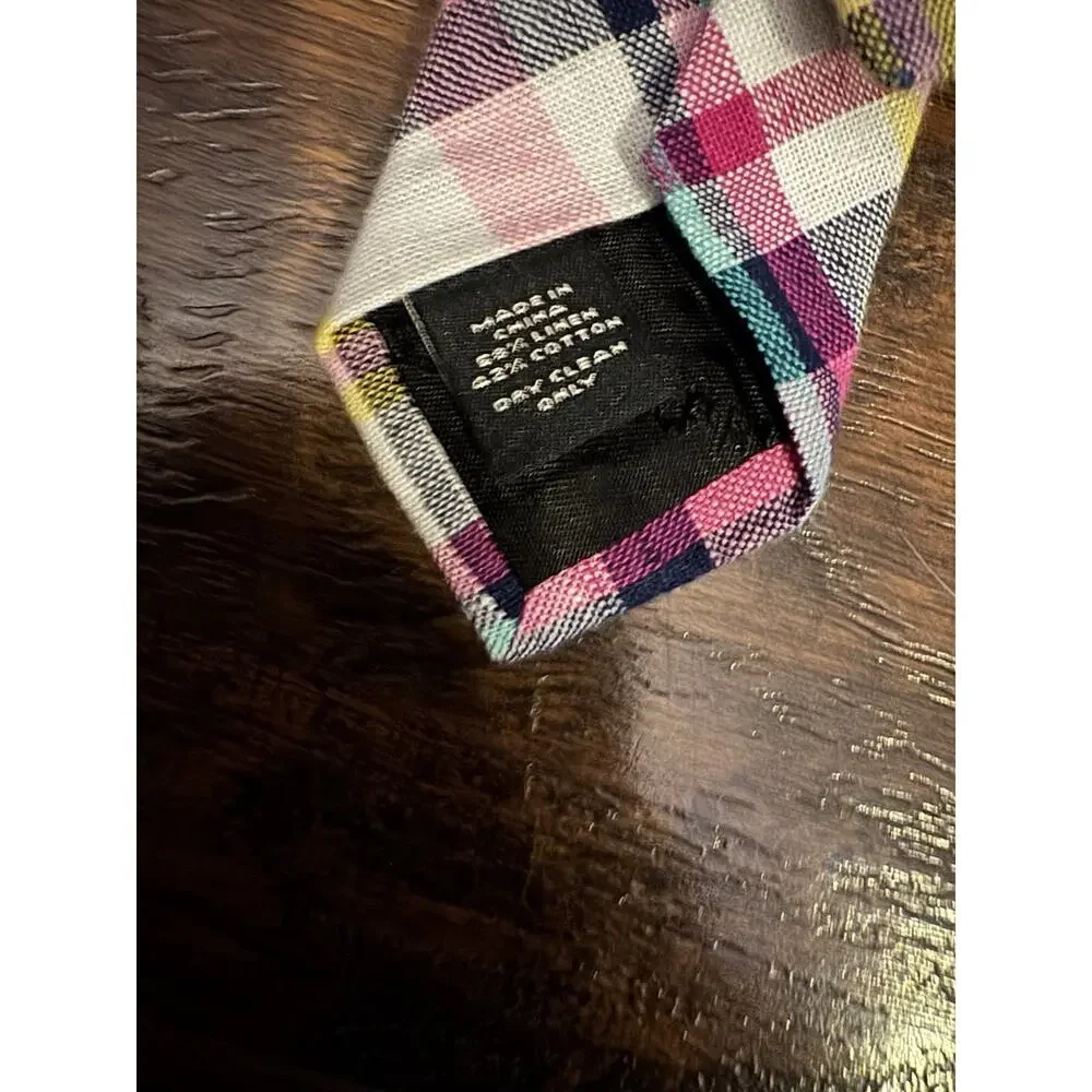 EXPRESS Tie Lot 5 Mens Blue Pink Executive Necktie Plaid